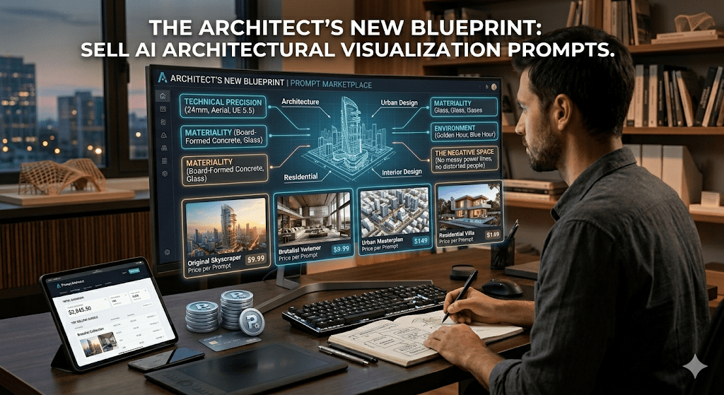 how to sell ai architectural visualization prompts