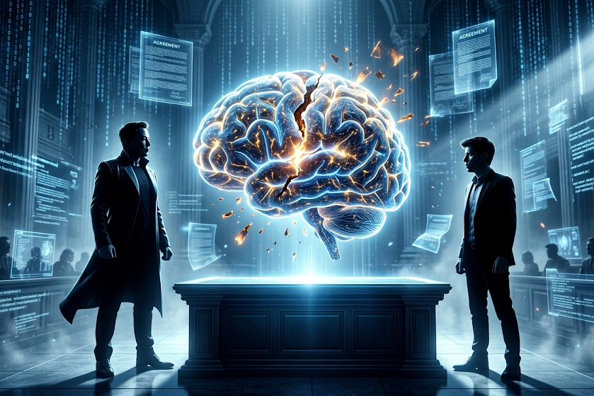 Elon Musk vs Sam Altman OpenAI Trial 2026 Conceptual Art