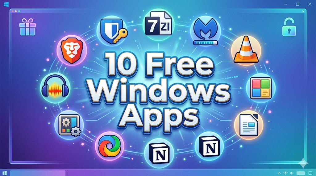 10 Free Windows Apps
Brave: 
Bitwarden
7-Zip:  
Malwarebytes: 
VLC: Install before you ever need it so it is ready
LibreOffice: If you need an office suite and do not have Office
Notion: 
ShareX: Configure your screenshot workflow
PowerToys: 
Audacity
